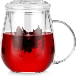 KUBEK SZKLANY 530ml Z ZAPARZACZEM I POKRYWĄ 139817