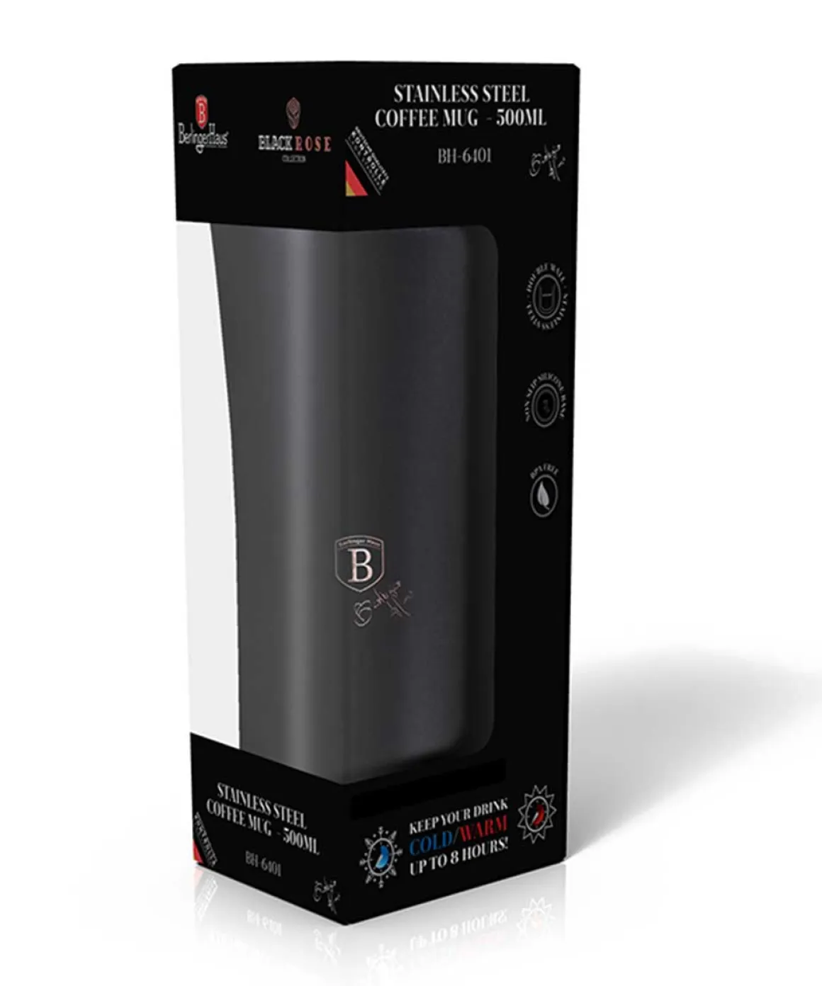 KUBEK TERMICZNY 500ml BERLINGER HAUS BH-6401 BLACK ROSE