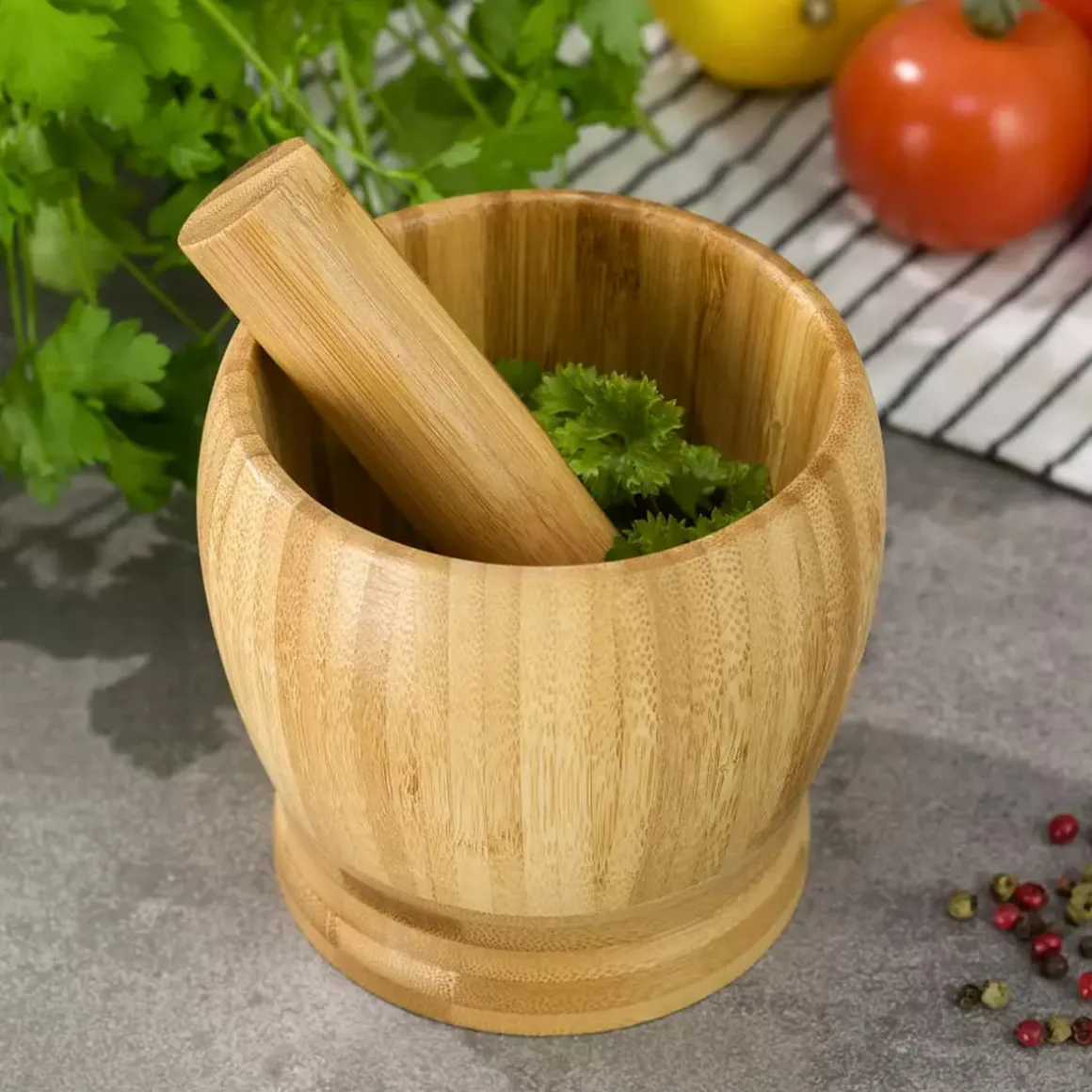 KUCHENNY MOŹDZIERZ BAMBUSOWY 11cm KINGHOFF KH-1617