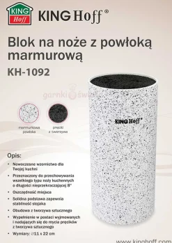 MARMURKOWY STOJAK BLOK DO NOŻY KINGHOFF KH-1092