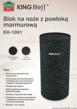 MARMURKOWY STOJAK BLOK DO NOŻY KINGHOFF KH-1091