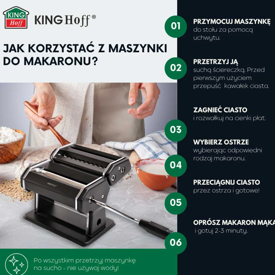MASZYNKA DO MAKARONU CIASTA KINGHOFF KH-1927