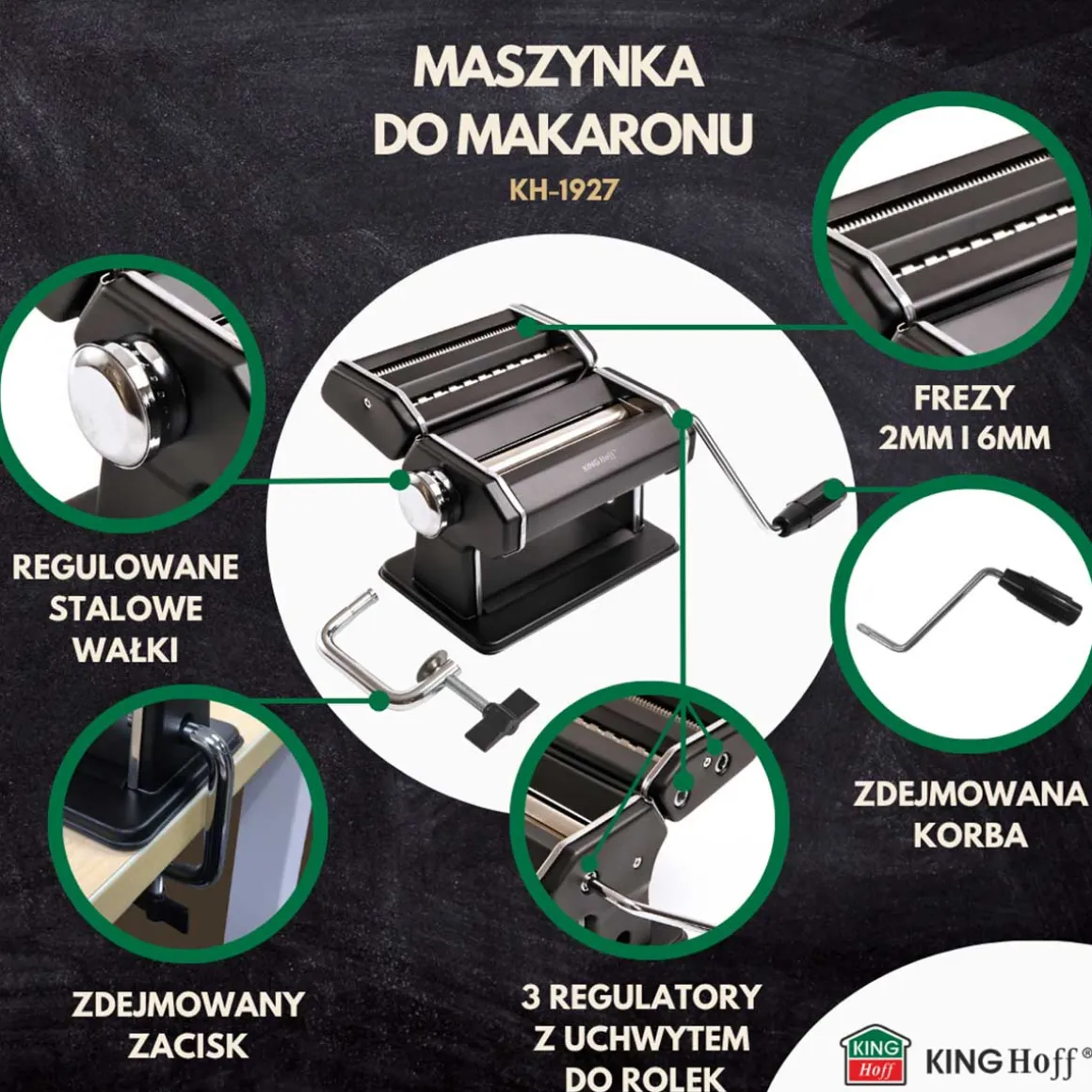 MASZYNKA DO MAKARONU CIASTA KINGHOFF KH-1927