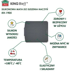 MATA PODKŁADKA SILIKONOWA OCIEKACZ DO NACZYŃ 46x40cm KINGHOFF KH-1905