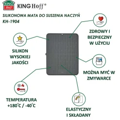 MATA PODKŁADKA SILIKONOWA OCIEKACZ DO NACZYŃ 42x33cm KINGHOFF KH-1904
