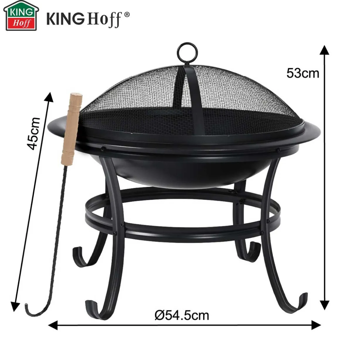 PALENISKO OGRODOWE 54cm Z POKRYWĄ KINGHOFF KH-2030