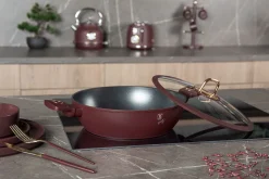 PŁASKI GARNEK TYTANOWY Z POKRYWĄ 30cm BERLINGER HAUS BH-8039 LEONARDO