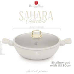 PŁASKI GARNEK TYTANOWY Z POKRYWĄ 30cm BERLINGER HAUS BH-8069 SAHARA