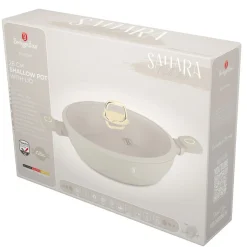 PŁASKI GARNEK TYTANOWY Z POKRYWĄ 28cm BERLINGER HAUS BH-8068 SAHARA
