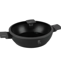 PŁASKI GARNEK TYTANOWY Z POKRYWĄ 30cm BERLINGER HAUS BH-8129 ANTRACIT