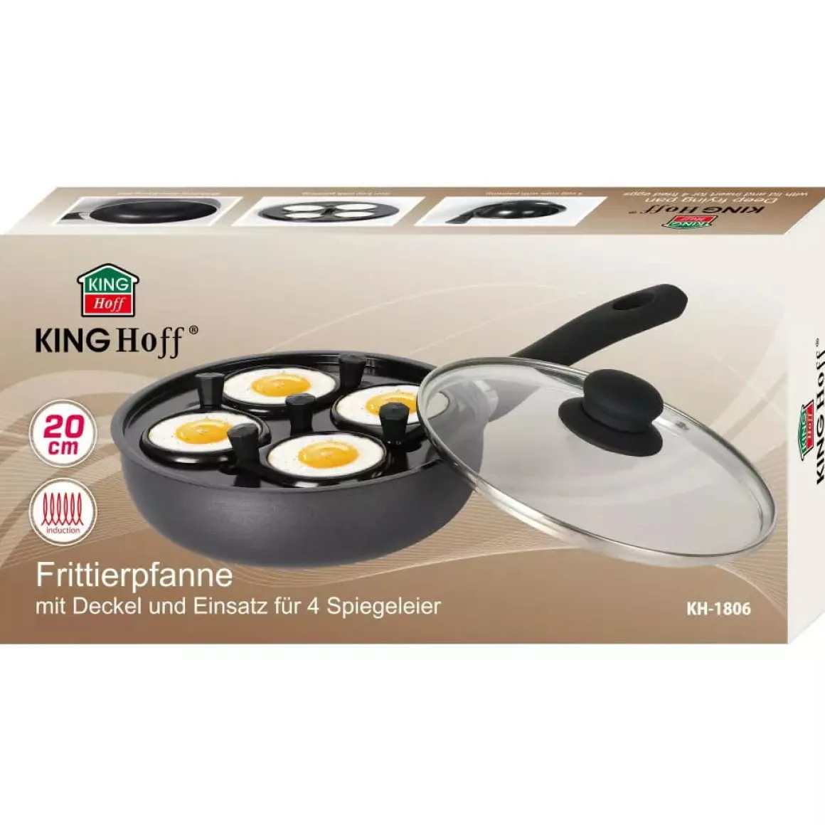 PATELNIA 20cm Z WKŁADEM DO JAJEK KINGHOFF KH-1806