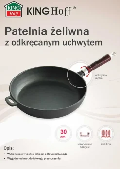 PATELNIA ŻELIWNA 30cm KINGHOFF KH-1009 INDUKCJA