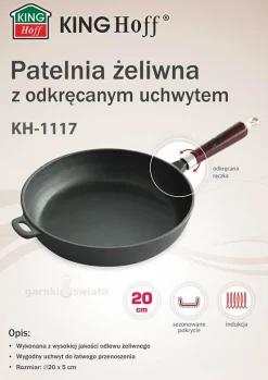 PATELNIA ŻELIWNA 20cm KINGHOFF KH-1117 INDUKCJA