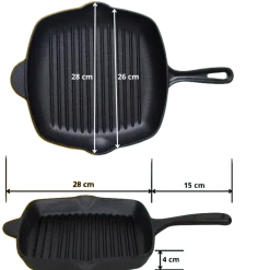 PATELNIA ŻELIWNA GRILLOWA HAGE 26 x 26cm INDUKCJA
