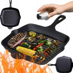 PATELNIA ŻELIWNA GRILLOWA HAGE 26 x 26cm INDUKCJA