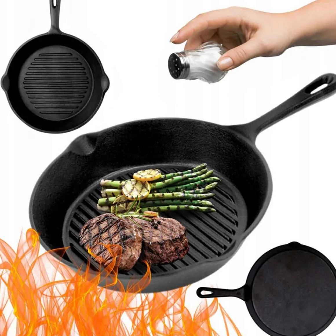 PATELNIA ŻELIWNA GRILLOWA HAGE 26cm INDUKCJA