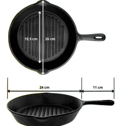 PATELNIA ŻELIWNA GRILLOWA HAGE 26cm INDUKCJA