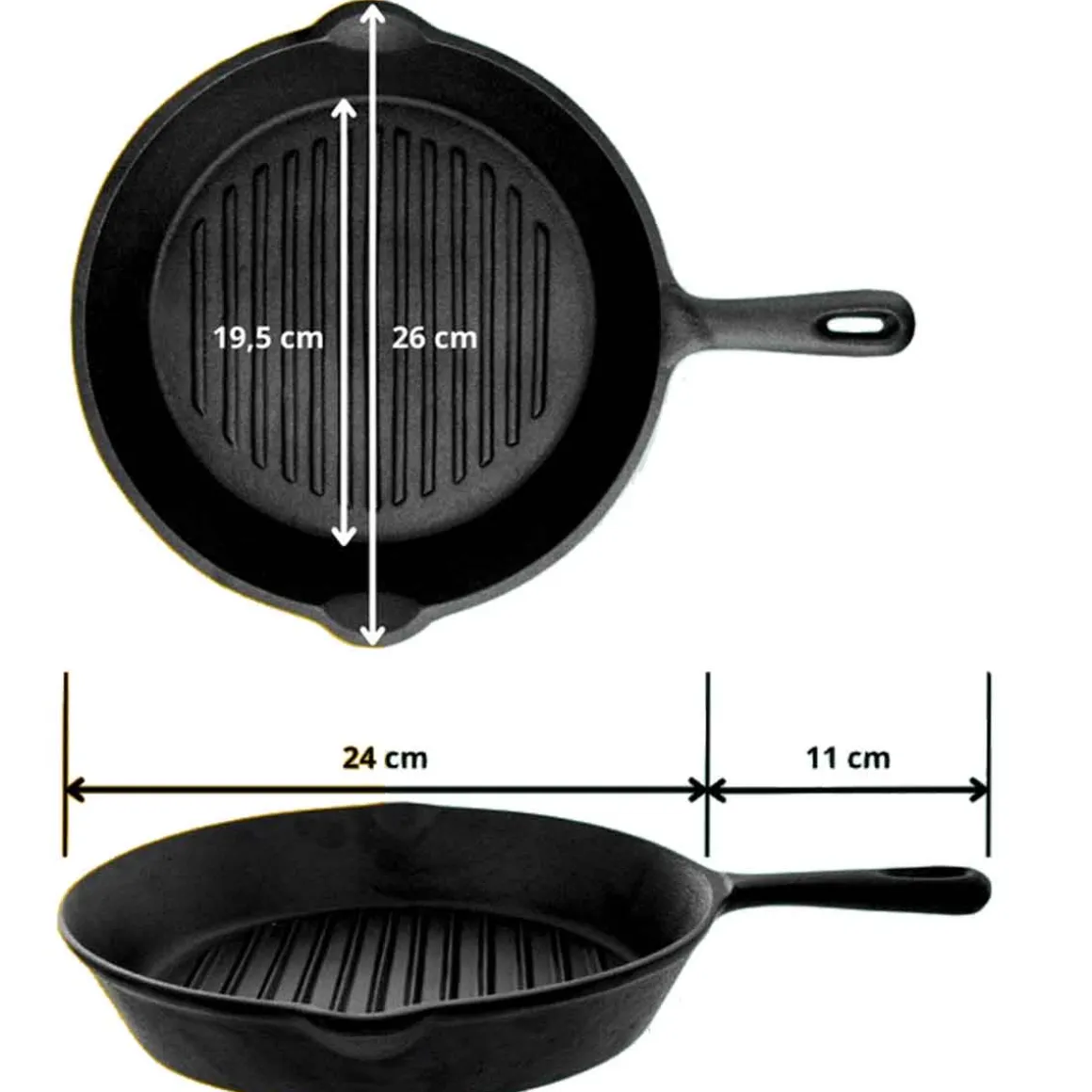 PATELNIA ŻELIWNA GRILLOWA HAGE 26cm INDUKCJA