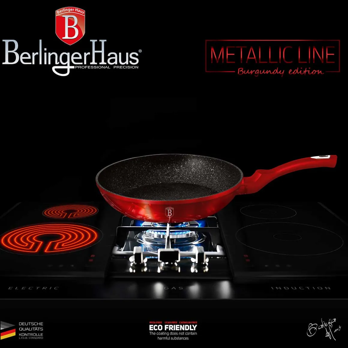 PATELNIA GRANITOWA 20cm BERLINGERHAUS BURGUNDY METALLIC LINE BH-1251