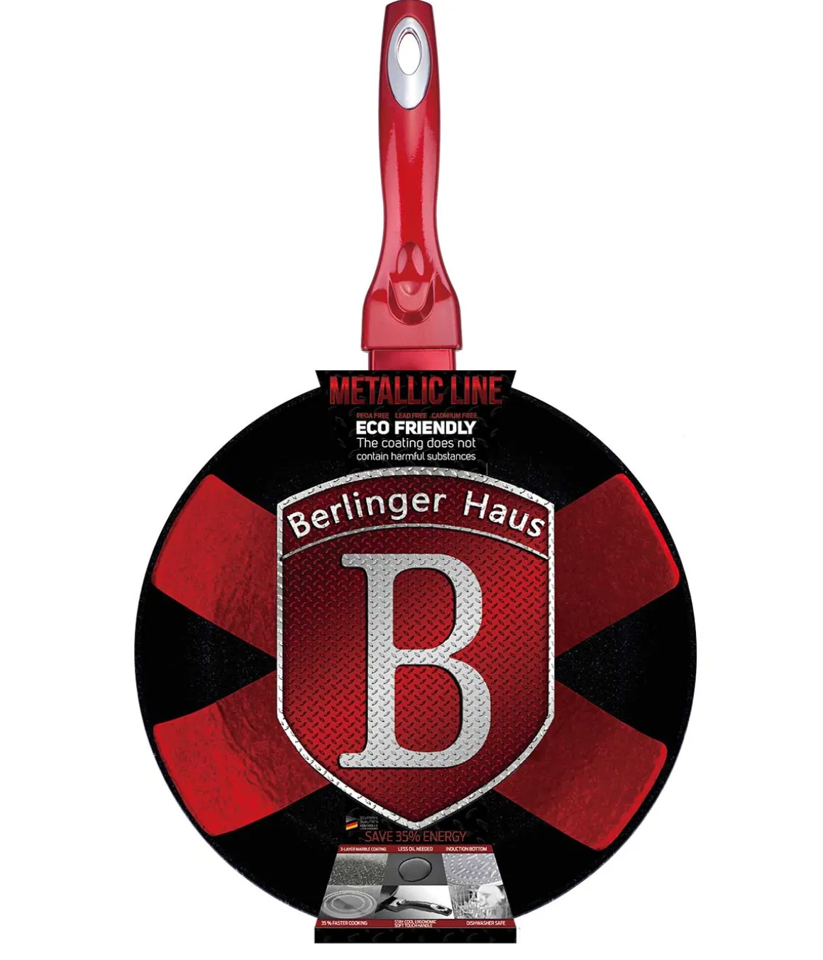 PATELNIA GRANITOWA 30cm BERLINGERHAUS RED METALLIC LINE BH-1254