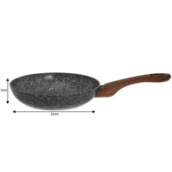 PATELNIA GRANITOWA 24cm GRANIT WOOD KINGHOFF KH-1028