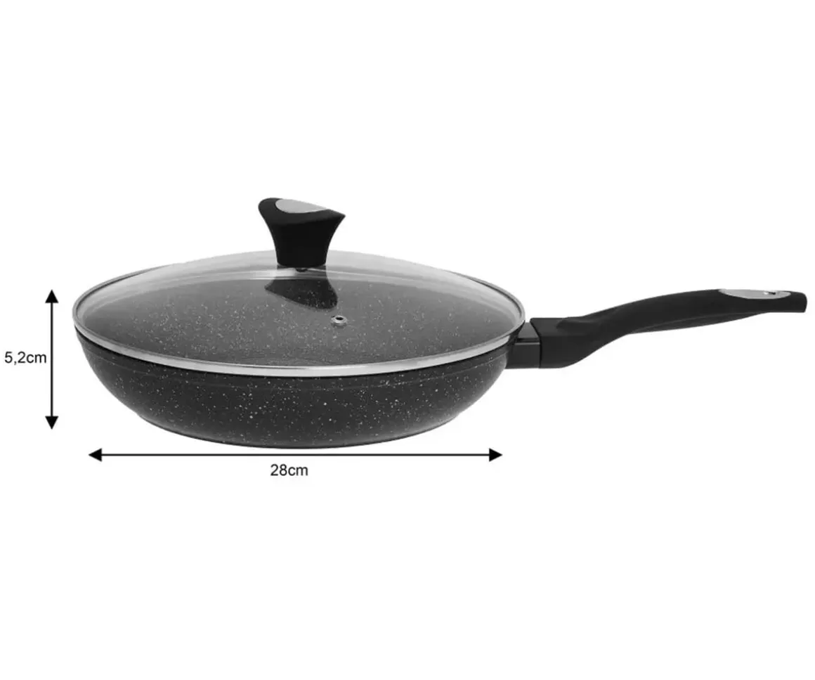PATELNIA GRANITOWA 28cm Z POKRYWĄ KLAUSBERG KB-7041