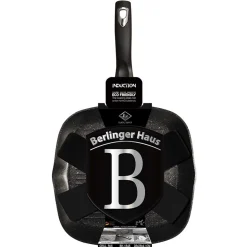 PATELNIA GRANITOWA GRILLOWA 28 cm BERLINGER HAUS BH-1846 BLACK SILVER