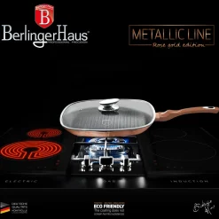 PATELNIA GRANITOWA GRILLOWA 28 cm BERLINGERHAUS ROSE GOLD BH-1610