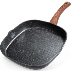 PATELNIA GRANITOWA GRILLOWA 28x28cm BLACK&WOOD 199056