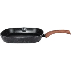 PATELNIA GRANITOWA GRILLOWA 28x28cm BLACK&WOOD 199056