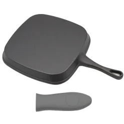 PATELNIA GRILLOWA ŻELIWNA 24cm Z SILIKONOWĄ NAKŁADKĄ 2668