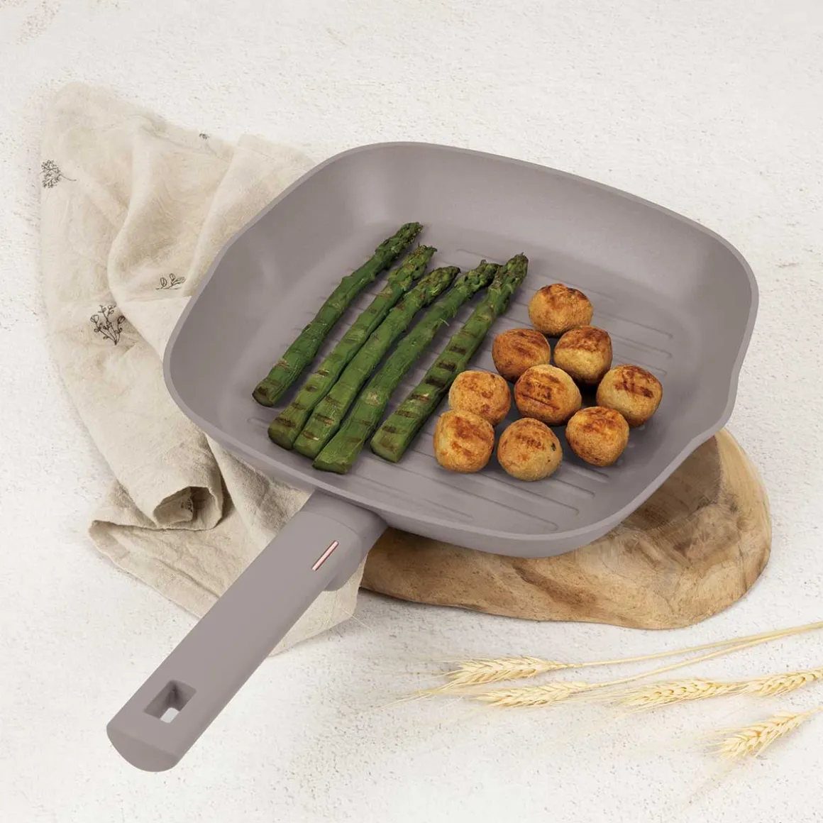 PATELNIA GRILLOWA TYTANOWA 28cm BERLINGER HAUS BH-8096 TAUPE