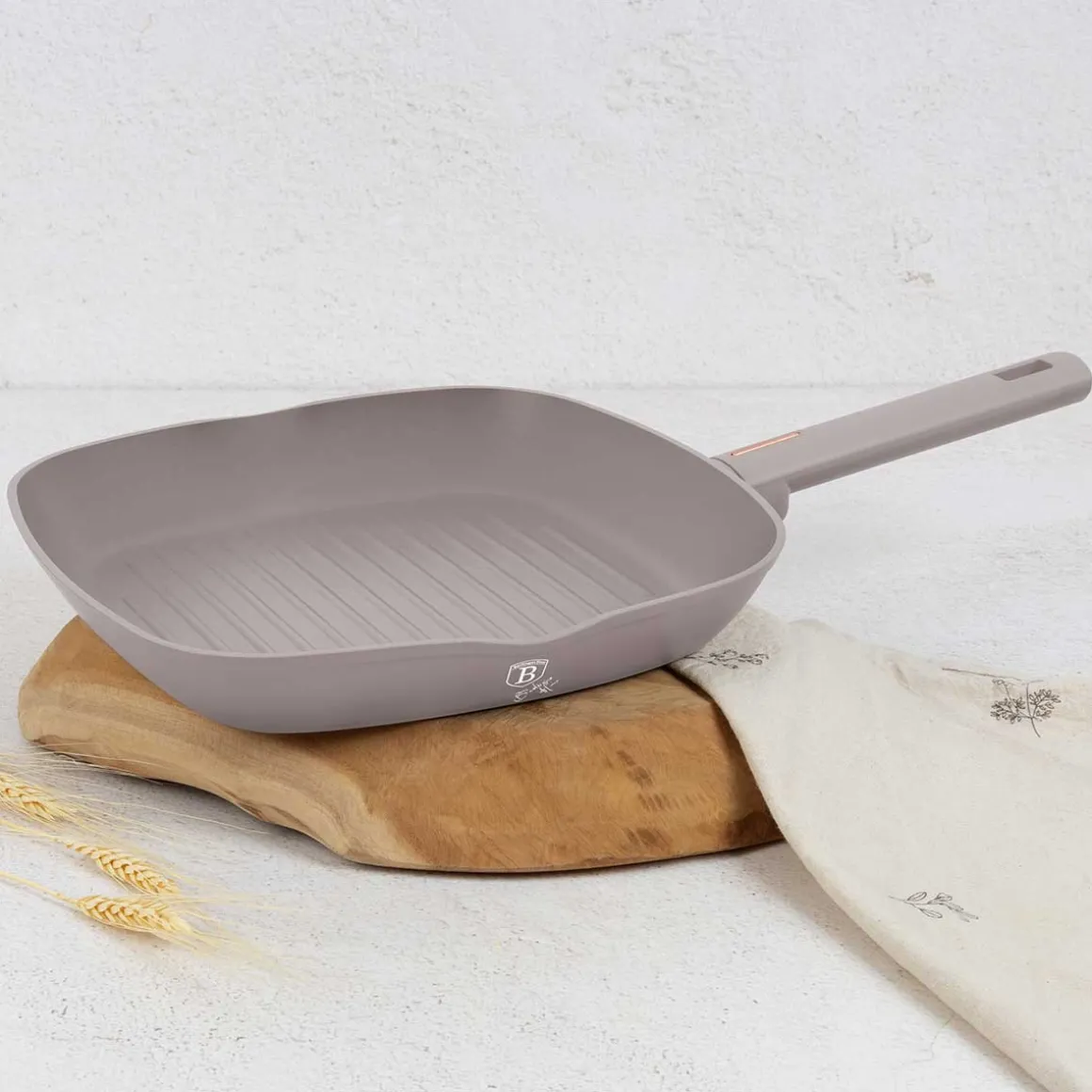 PATELNIA GRILLOWA TYTANOWA 28cm BERLINGER HAUS BH-8096 TAUPE