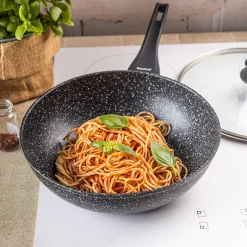PATELNIA MARMURKOWA GŁĘBOKA WOK 28cm Z POKRYWĄ KLAUSBERG 28cm KB-7990