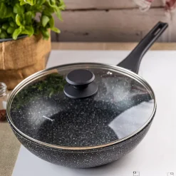 PATELNIA MARMURKOWA GŁĘBOKA WOK 28cm Z POKRYWĄ KLAUSBERG 28cm KB-7990
