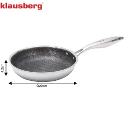 PATELNIA STALOWA 20cm Z POWŁOKĄ PLASTER MIODU KLAUSEBRG KB-9021