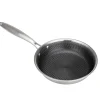 PATELNIA STALOWA 22cm Z POWŁOKĄ PLASTER MIODU E-7546