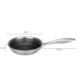 PATELNIA STALOWA 18cm Z POWŁOKĄ PLASTER MIODU E-7544