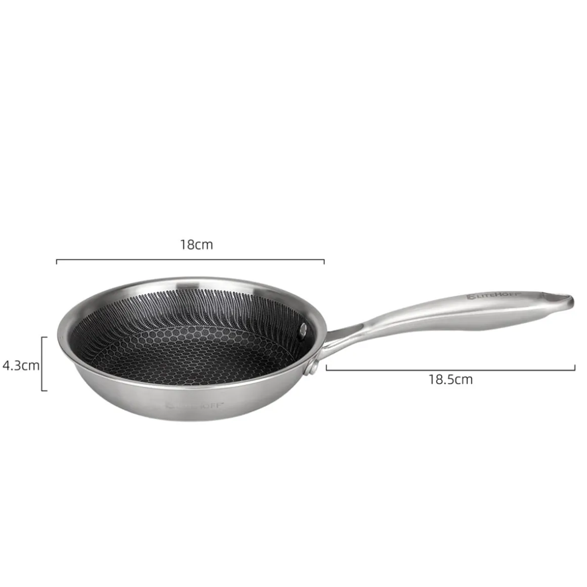 PATELNIA STALOWA 18cm Z POWŁOKĄ PLASTER MIODU E-7544