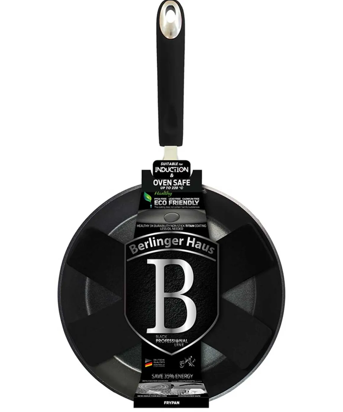 PATELNIA TYTANOWA 30cm BERLINGERHAUS BH-6118 BLACK PROFESSIONAL
