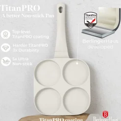 PATELNIA TYTANOWA 26cm DO HAMBURGERÓW JAJEK BERLINGER HAUS BH-7798 SAHARA