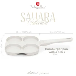 PATELNIA TYTANOWA 26cm DO HAMBURGERÓW JAJEK BERLINGER HAUS BH-7798 SAHARA