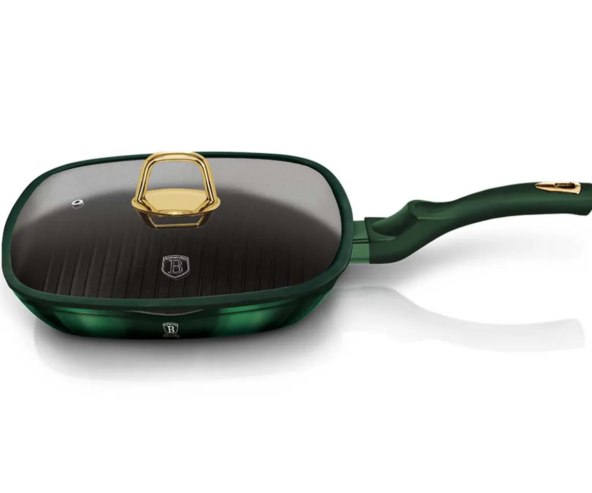 PATELNIA TYTANOWA GRILLOWA BERLINGER HAUS 28cm BH-6051 EMERALD