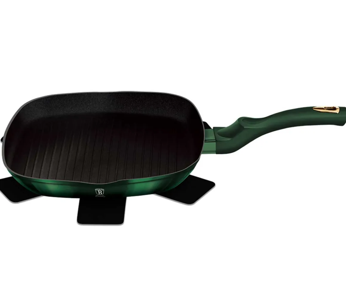 PATELNIA TYTANOWA GRILLOWA BERLINGER HAUS 28cm BH-6050 EMERALD