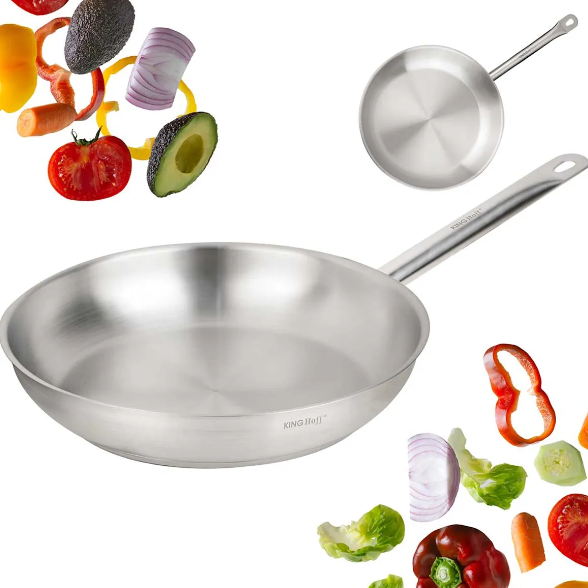 PATELNIA ZE STALI NIERDZEWNEJ 21CT 28cm KINGHOFF KH-2020 GASTRO