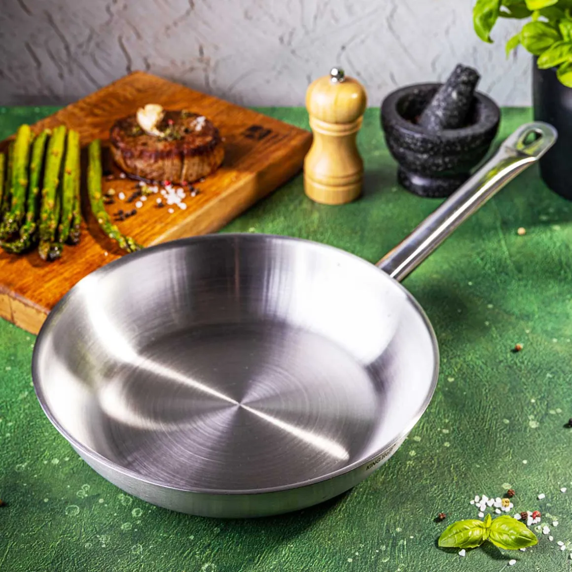 PATELNIA ZE STALI NIERDZEWNEJ 21CT 24cm KINGHOFF KH-2019 GASTRO