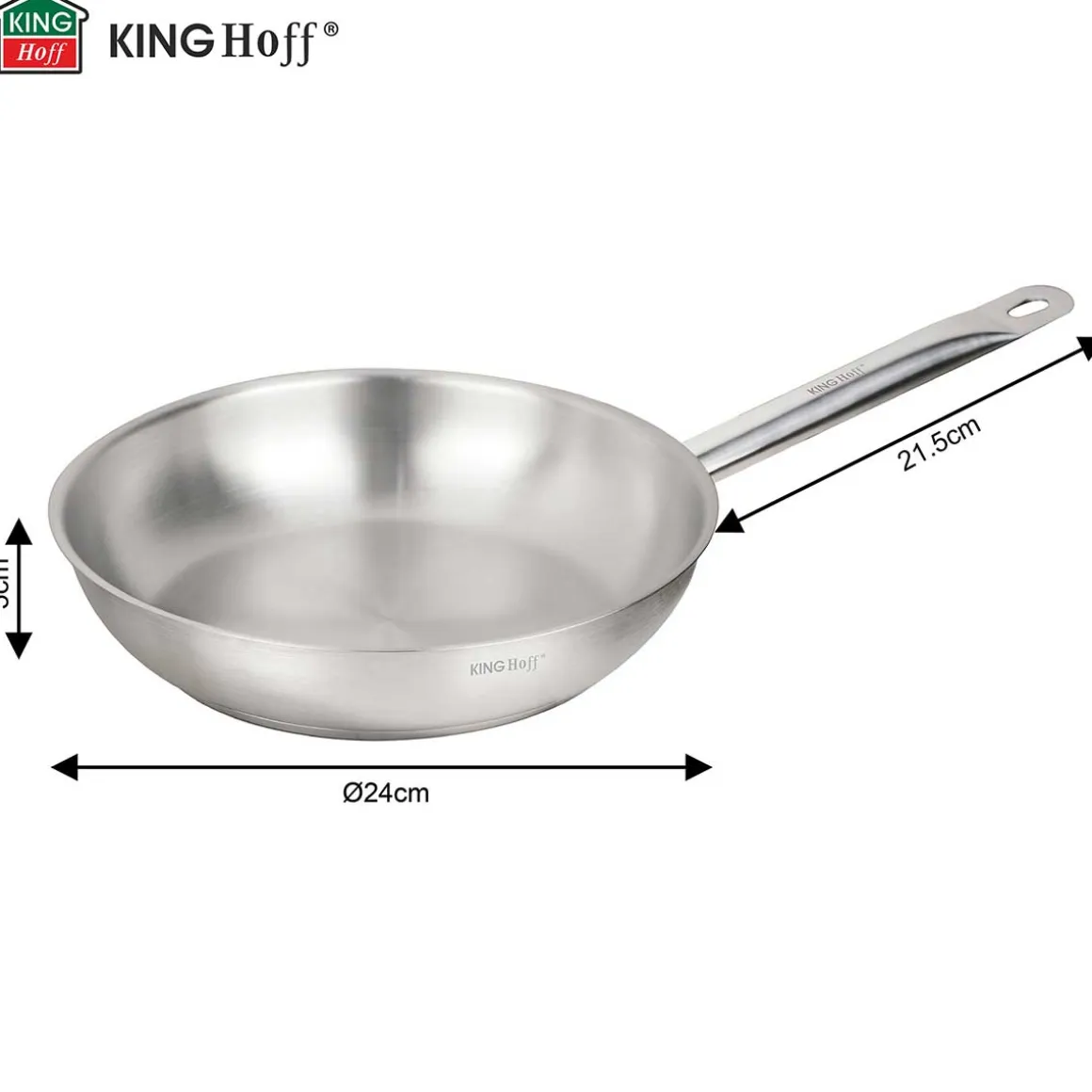 PATELNIA ZE STALI NIERDZEWNEJ 21CT 24cm KINGHOFF KH-2019 GASTRO