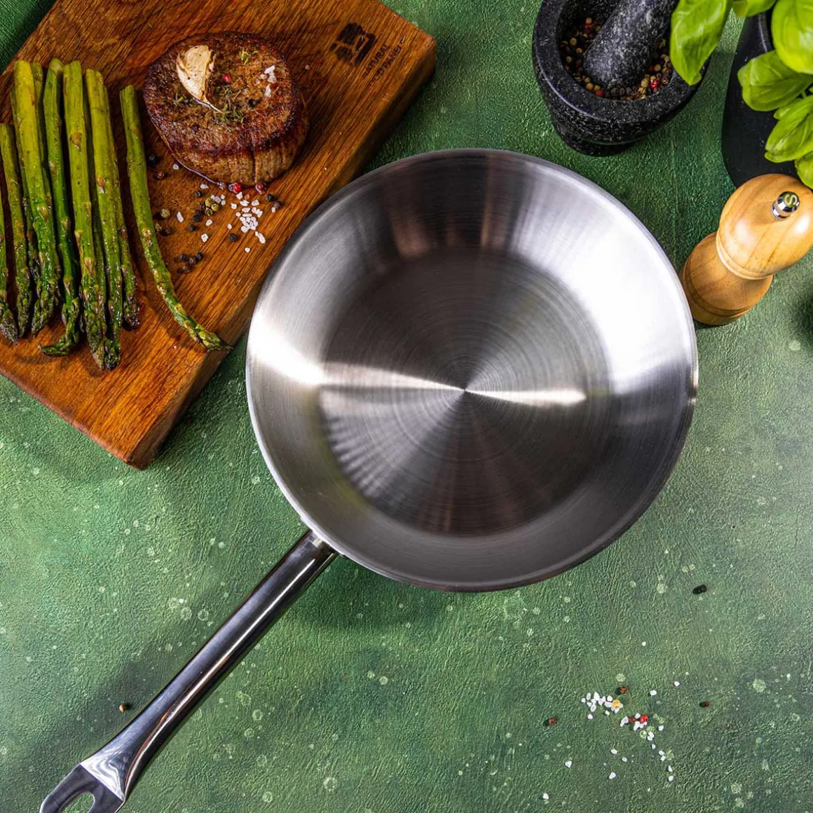PATELNIA ZE STALI NIERDZEWNEJ 21CT 20cm KINGHOFF KH-2018 GASTRO