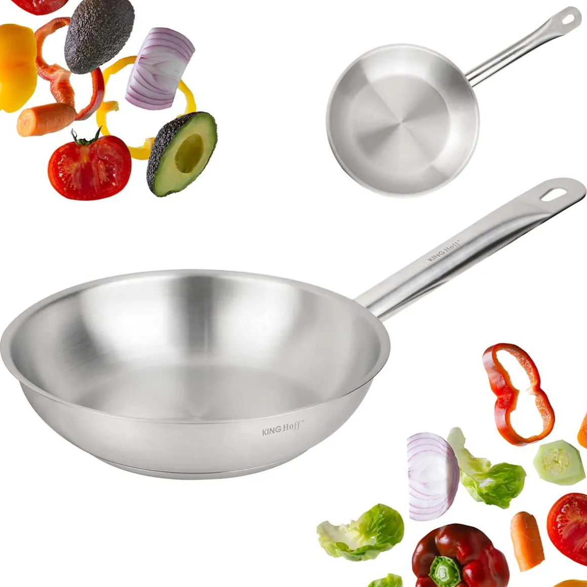PATELNIA ZE STALI NIERDZEWNEJ 21CT 20cm KINGHOFF KH-2018 GASTRO