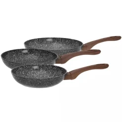 3 PATELNIE GRANITOWE GRANIT WOOD KINGHOFF KH-1030